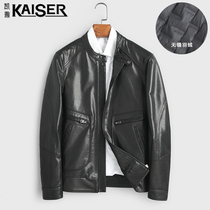 Kaiser Caesar Real Leather Clothing Mens 2021 Autumn Winter New Collar Imported Goat Leather Jacket Locomotive Jacket