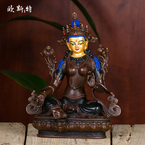 Oster Green Mother Buddha Statue Tibetan Tibetan Enshrines Bronze Antique Carved Tantric Guanyin Buddha Statue Organs