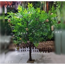 Emulated Branches Fake Peach Tree Leaves Grape Mango Fake Green Planting Fake Cherry Happiness Leaf Garden Forest Engineering Green Plant Apple Leaf