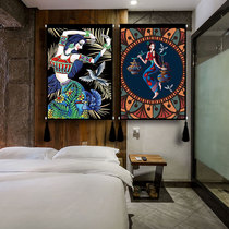 Homestay Decorative Cloth Painting Inn Hotel Hotel Corridor Room Wall Hanging Painting Ethnic Minority Figures Bedside Cloth