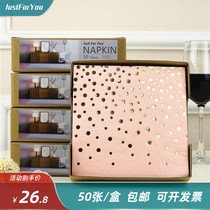 Color napkin printing paper towel Cup flower paper polka dot gilding hotel set-up table creative decoration paper towel 50 sheets per box