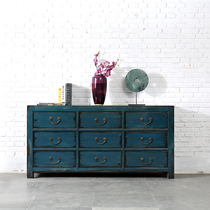 Retro chest cabinet New Chinese style cabinet solid wood lockers middle ancient sideboard cabinet Hall cabinet living room cabinet
