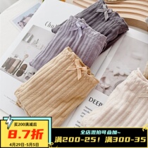 Soft glutinous breathable good wearing ~ French thread cotton underpants female pure cotton girl mid-waist pure desire agaric side triangle pants