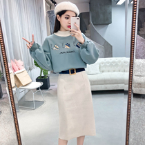 Hipster suit female dress loose 2020 Spring and Autumn Fashion Net red Korean knitted top two-piece dress