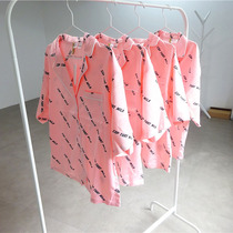 Swedish H cute sweet home clothes ladies print pink short sleeve casual top spring summer pajamas students cute