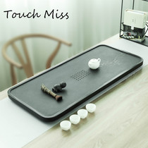 TOUCH MISS black gold stone tea tray large simple household natural whole drainage tray tea sea can be customized