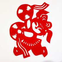 Welcome To celebrate the New Year Girls Pop Red Paper Cut Decoration Painting Window Flower Sticker Handmade Student Children Toddler