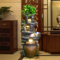 Creative living room geometric floor rockery water fountain fish tank decoration Feng Shui fish pond ornaments Home craft jewelry