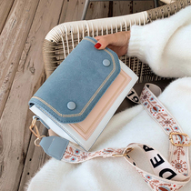  Western style small bag female genuine leather 2021 new fashion all-match broadband shoulder messenger contrast color matte small square bag tide