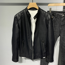 Tide Cards Autumn Winter Mens Leather Clothing for Han edition Casual Leather Jacket Tide Plus Suede Thickened neckline Locomotive Suit Jacket