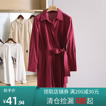 Welfare price 69 9 Three series of elastic waist tie mid-length dress shopping mall womens clothing brand discount womens clothing