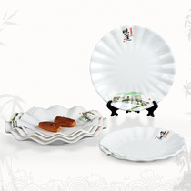 Top Glamorous Vegetable Plate Lotus Fruit Plate Porcelain Plate Flavor Cutlery Plate Soup Plate Core Plate Custom