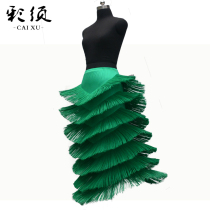 Tonights dance suit tassel skirt Belly dance costume low waist bottoms long skirt new adult children tassel