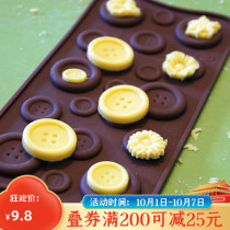 Button chocolate mold turning sugar mold handmade DIY cake dessert biscuit baking tool utensil