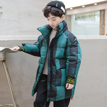South Korean boy cotton clothes 2022 Winter fit Han Edition qi CUHK Boy length Thickened Cotton Padded Jacket Boy Down Cotton Clothing Jacket