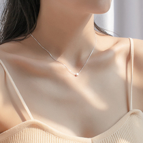 S925 sterling silver square candy necklace 2021 new girls versatile simple light luxury niche design sense choker summer