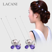 Fashion braided hair accessories hair fork U-shaped clip rhinestone butterfly hairpin pin accessories headwear