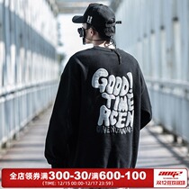 Xiaobingguo Chaochao brand new autumn and winter clothes men loose plus velvet thickened foam printed shirt couples pullover