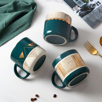  Net celebrity household creative mug water cup Coffee cup 400ml large capacity trend couple water cup high temperature resistance