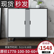 Modern minimalist shoe cabinet solid wood foyer cabinet multifunctional locker light luxury Nordic style door entrance porch cabinet shoe cabinet