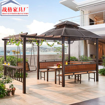 Outdoor Cooling Pavilions Embalming Wood Pavilions Villa Courtyard Home Vines Shelter Canopy Shelter Simple Four Corners Awning Tent