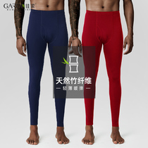 Bamboo fiber mens autumn pants mens trend thin modal leggings pants tight plus size warm pants