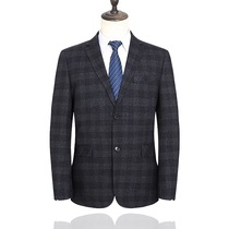 Mens casual suit Plaid Korean version of single West Coat 2020 Autumn New wool single West non-iron men