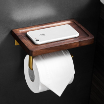 Toilet paper towel rack Toilet solid wood creative toilet toilet paper box shelf Mobile phone stand punch-free paper roll holder