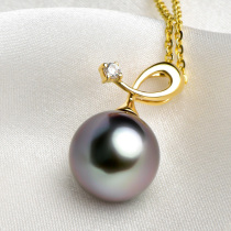 Xinlun Strong Design Sense 18K Golden Tahiti Black Pearl Pearl Pearl Pearl Pearl Collage Female Single Peacock Green Clock Send Mom