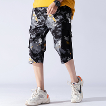 Shorts mens summer thin loose cotton three-point pants Mens cargo sports pants Tide brand trend camouflage casual pants