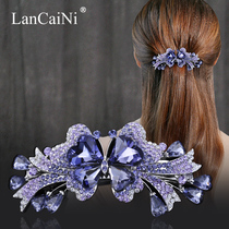 Hairclip back of head hairpin headwear female Korean large half tie head temperament Crystal mother top clip spring horizontal clip