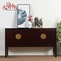 New Chinese style modern entrance decoration cabinet Simple antique solid wood elm storage dining side cabinet Classical living room end view cabinet