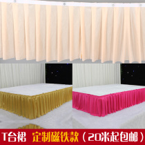 New wedding props stage skirt catwalk skirt ter apron bib clamp tablecloth table skirt decorated drapery veil