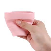 Multifunctional silicone cup with lid folding cup compression cute personality travel portable telescopic water cup