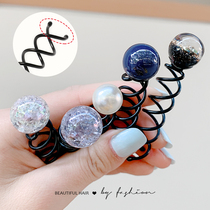 Net red same hair artifact ball head flower hair hair hair curator Pearl spiral hair hairpin Korean hair jewelry lazy man