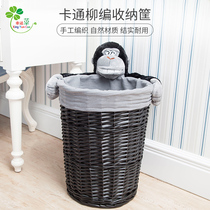 Storage basket rattan dirty clothes bedroom storage childrens toys large cartoon storage basket snack weaving storage basket