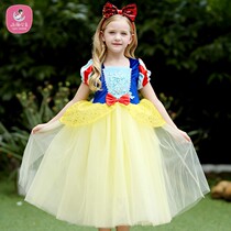 Yongli princess dress in childrens clothing new spring childrens wedding dress catwalk girls Snow white dress