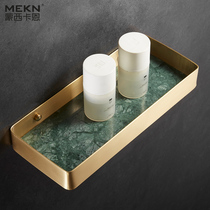 Light extravagant brass wire drawing free of perforated bathroom shelve toilet storage rack wall-mounted marble containing hanging rack
