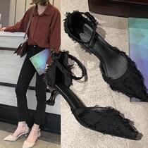 Fairy high heels female thin heel 3-5cm thin tip Korean version of Joker casual summer sexy girlish temperament