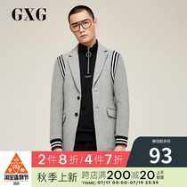 GXG Mens mens fashion gray medium and long wool coat coat # 174826679