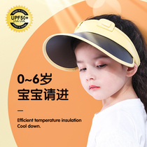 Childrens sunscreen caps for men and women UV-proof empty top sun hat summer thin baby sun hat riding Outdoor