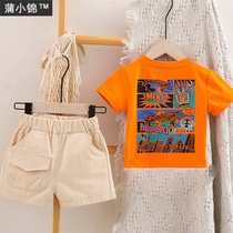 Boys summer clothes 2020 new baby short-sleeved suit girls cotton two-piece set baby summer childrens clothes tide