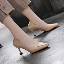 2021 Spring New pointed heel heels Joker small size womens shoes 31 32 33 two wear large size single shoes 41 a 43