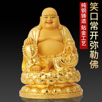 Taiwans pure copper sticks to Golden Mille Buddha like the smiling Buddhas big belly Buddha Millver Kings body home living room for the opening of the business
