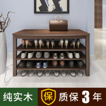 Solid wood shoe rack simple doorway multi-layer economical shoe rack dormitory student dormitory rack household dust shoe cabinet