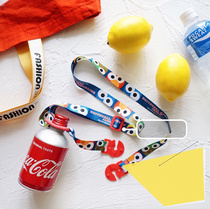 Hu big tooth strap beverage bottle strap Japan Street mineral water bottle belt children adult oblique straddle portable lanyard