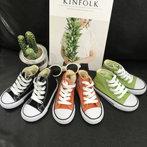 Childrens canvas shoes spring and autumn high-help canvas with canvas shoes with loose shoes for boys and girls baby casual shoes