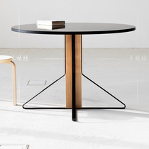 Nordic solid wood Round Table Designer Round Table loft Industrial retro old table European iron coffee table