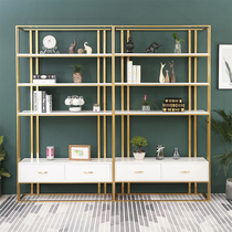 Nordic iron bookshelf light luxury simple multi-layer storage rack bookcase Net red shelf living room floor bookshelf