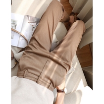 Japanese cigarette tube suit pants womens straight loose 2020 new autumn and winter Korean edition high waist thin all-match casual pants